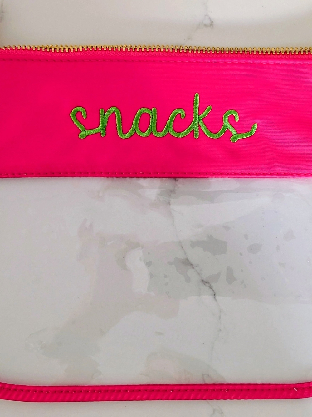 Pink 'Snacks' Pouch